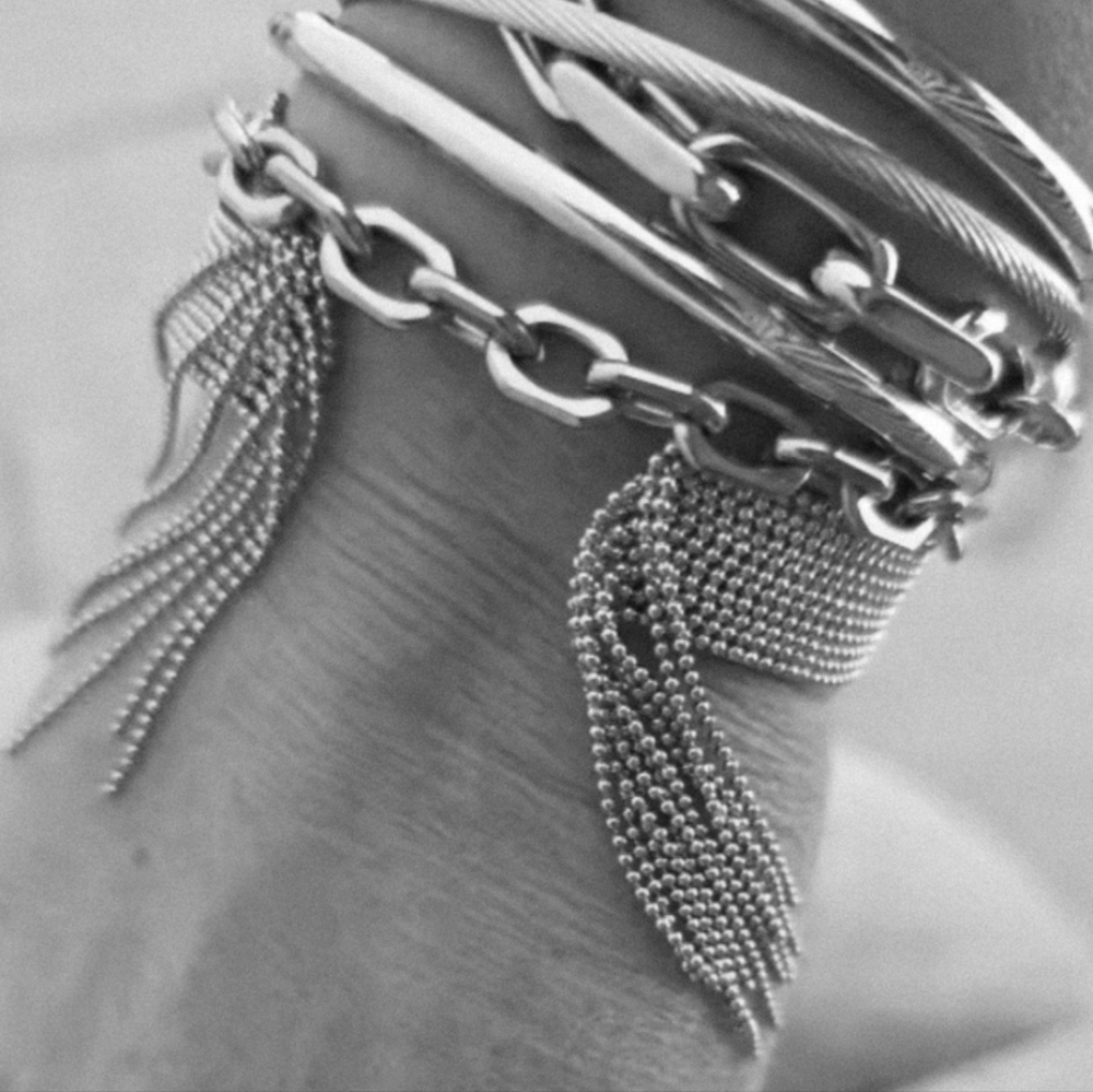 Fringe Bracelet Silver Stainless Steel | NWOT - Picture 6 of 8